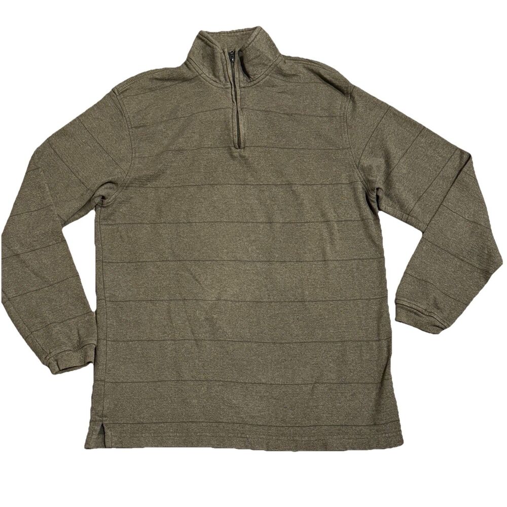 Arrow Three-Quarter Zip Large Dark Olive Long Sleeve Pull-Over